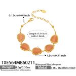 color: TXE564-Gold Orange Cat's Eye Stone Bracelet