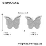 color: F033-Steel Color Butterfly Earrings