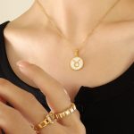 color: P1320-Gold Taurus Necklace -40+5cm