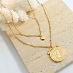 Eight-Star Mango Double-Layer Diamond Necklace All-Match Stainless Steel Ornament Gold-Plated Collarbone Necklace Girls