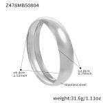 color: Z478-Steel Color Polished Bangle Width 20mm