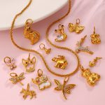 Exquisite Small Animal Series Pendant Stainless Steel Rhinestone-Encrusted Zircon Elephant Butterfly DIY Ornament Accessories