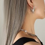 color: F174-Steel Color Earrings