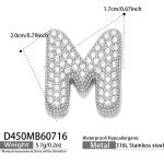 color: D450-Letter M Steel Color Pendant
