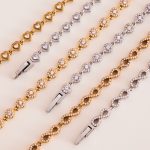 Exquisite Handmade Claw Inlaid 5A Loving Heart Zircon Stitching Buckle Bracelet Necklace High-Grade Full Zirconium Ornament