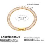color: E238-White Zircon Bracelet -17cm