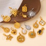 Personalized Sun Moon Star Sun Love DIY Bracelet Necklace Pendant Stainless Steel New Accessories