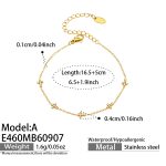 color: E460-A Style Zircon Gold Bracelet -16.5+5cm