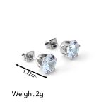 color: Round Claw Stud Earrings Steel Color MS-108