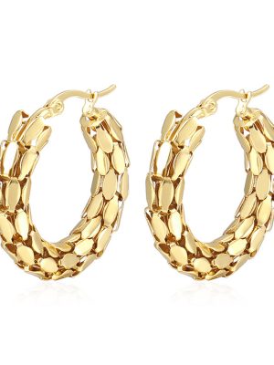 Snake Scales 18K Golden Stainless Steal Earrings Senior Women's Personalized Cold Style Ear Rings