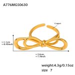 color: A776-Gold Bow Ring / size: US 7