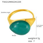 color: TXA212-Green Color Resin Ring -Size 7