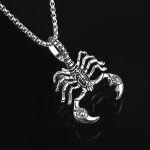 color: Antique Silver Scorpion + Stainless Steel Chain