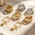 Micro Inlaid Zircon Small Lock Key Tassel Open Ring Twin Three Ring 5A Personality Ring New