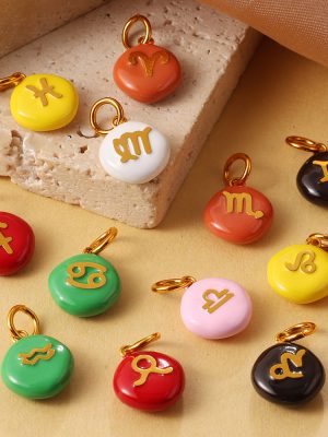Simulation M Chocolate Beans Twelve Constellation Pendant Non-Fading Dopamine All-Match DIY Ornament Accessories