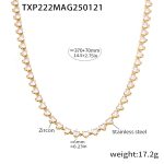 color: TXP222-Gold White Zircon Necklace