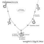 color: P858-Steel Color Necklace 41+5cm