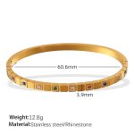 color: SZ213CRG Multicolor Rhinestone Gold Bangle