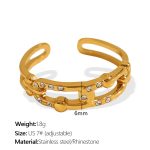 color: JZ109 US Size 7# Adjustable Gold Ring
