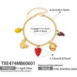 color: TXE474-Gold Bracelet 17.5+5cm