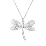 color: Dragonfly Pendant Necklace Steel Color