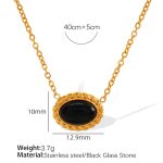 color: XL122 Glass Stone Gold Necklace