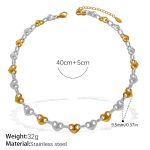 color: XL816SG Two-tone Gold Color Necklace