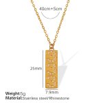 color: XL306 White Rhinestone Numbers 3 Gold Necklace