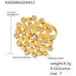 color: TXA247-Gold Zircon Ring -Size 7