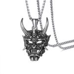 color: Silver Horn Mask +60cm Chain