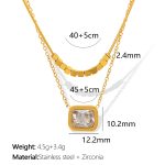 color: XL359WEG Gold Double Layer Wearable Separately Necklace