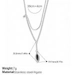 color: XL887BKS Black Agate Necklace