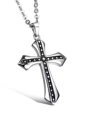 Vintage Cross Pendant Hip Hop Versatile Sweater Chain Men's Necklace Ornament