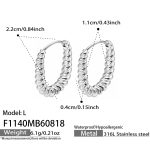 color: F1140-Steel Color Earrings -L-MB