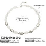 color: TXP604-White Resin Steel Color Necklace -44.5+5cm