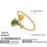 color: A1000-Blue Zircon Dolphin Open Ring -K