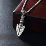 Hip Hop Cross Arrow Vintage Boat Anchor Necklace Stainless Steel Pendant Ornament