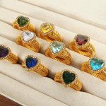 New Love Ring Temperament and Exaggerated Color Ring Advanced Light Luxury All-Match Jewelry Women