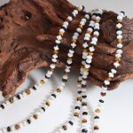 Premium Retro Ethnic Natural White Jade Tigereye Handmade Beaded Necklace round Ornament