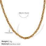 color: XL574G1.7MM Double Clasp Square Wire Chain