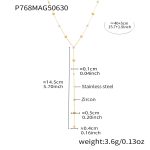 color: P768-Gold Heart Y Letter Zircon Necklace -39+5cm
