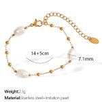color: SL91 White Bead Gold Bracelet