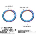 color: F580-Colorful Earrings -Inner Diameter 14mm