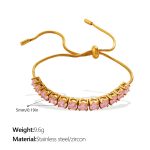 color: SL465PKG5MM Pink Zircon Bracelet