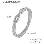 color: A133-Steel Color Ring / size: Open Adjustable