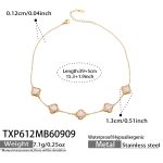 color: TXP612-Pink Cracked Ice Stone Flower Gold Necklace -39+5cm