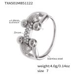 color: TXA501-Steel Color Ring -Size 7