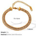 color: SL90 White Rhinestone Gold Bracelet