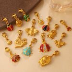 Retro Enamel Ladybug Butterfly Insect Series Lobster Buckle Pendant Non-Fading DIY Accessories