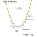 color: P750-B Style Gold Necklace 40+5cm